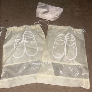 Travel Shoe Bag Set and Matching Cosmetic Bag
